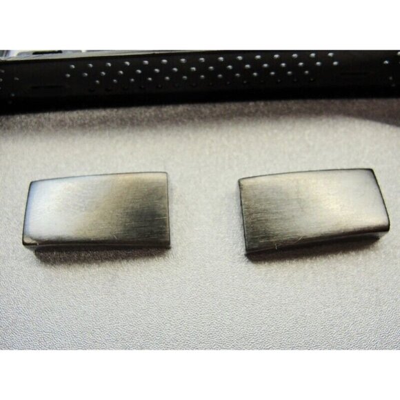 Apt. 9 Cufflinks Silver Tone Rectangular Tux Shirt Dress Suit Vintage IOB - Picture 7 of 9